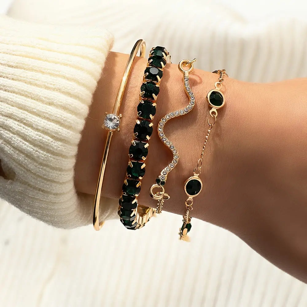 Ensemble de 4 bracelets vintage élégants AB Market