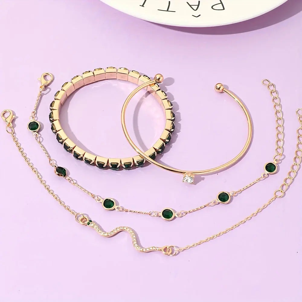 Ensemble de 4 bracelets vintage élégants AB Market