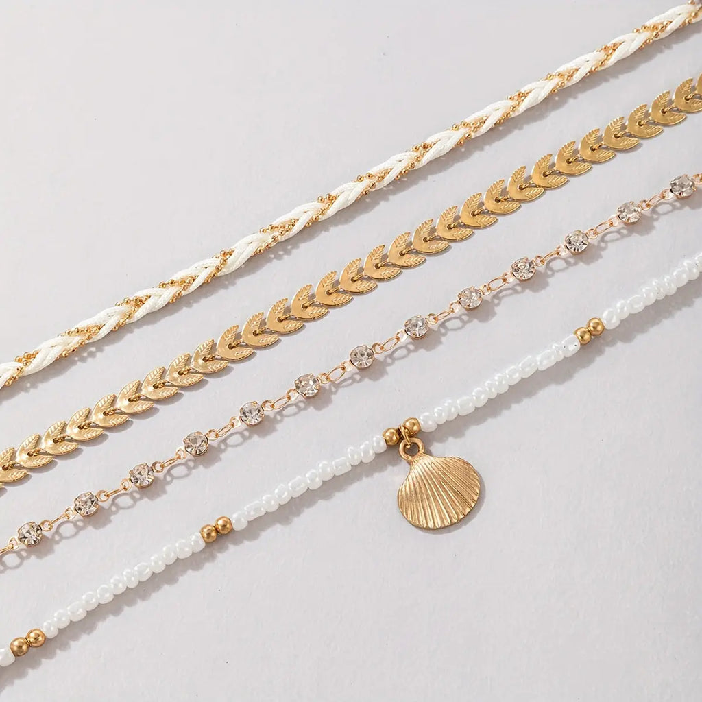 Ensemble 4 Bracelets Plage et Vacances – Coquillage et Corde AB Market