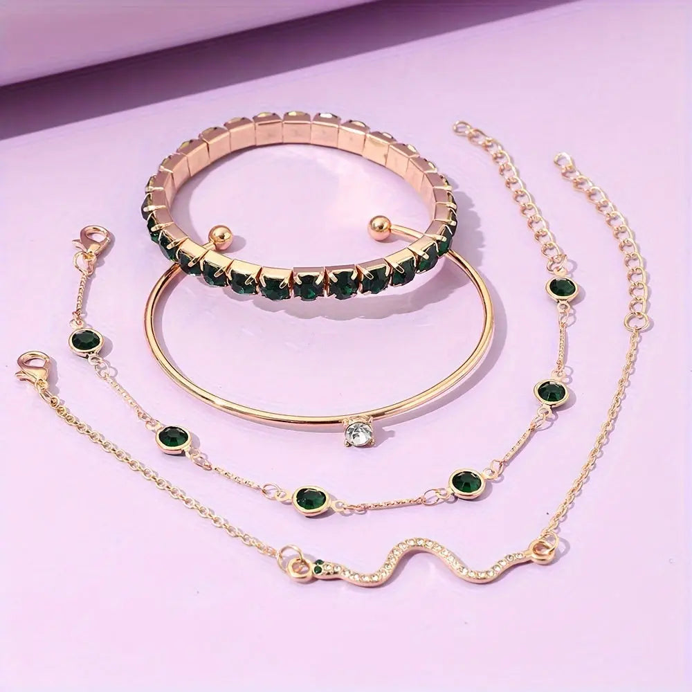 Ensemble de 4 bracelets vintage élégants AB Market