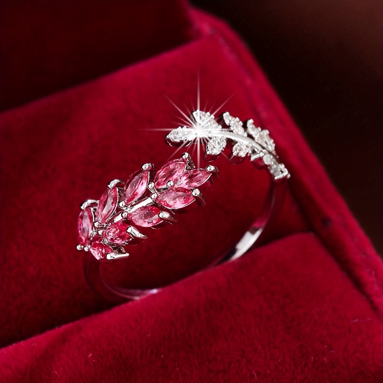 Bague élégante marquise en cuivre plaqué or avec zircon synthétique AB Market