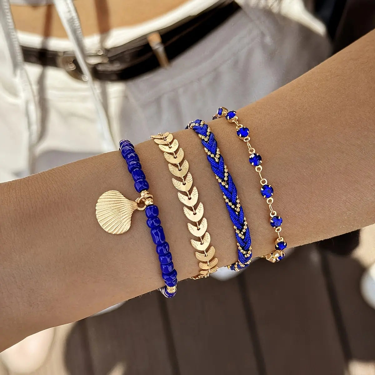 Ensemble 4 Bracelets Plage et Vacances – Coquillage et Corde AB Market